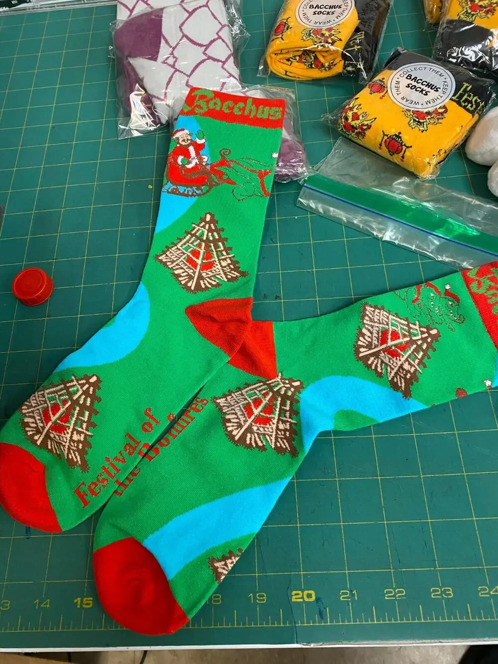 Bacchus 2025 Festival of the Bonfires Sock New Orleans Mardi Gras Krewe Favor